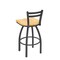 Holland Bar Stool Co 25" Low Back Swivel Counter Stool, Pewter Finish, Nat Oak Seat 41125PWNatOak - alternate 2
